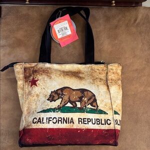 California Republic Bear Tote - Tan and Black